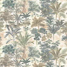 Серо-зелёные обои Kerama Marazzi REFLECTION KM6205